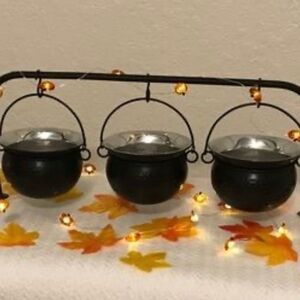 Pottery Barn Black and Silver Cauldron Set